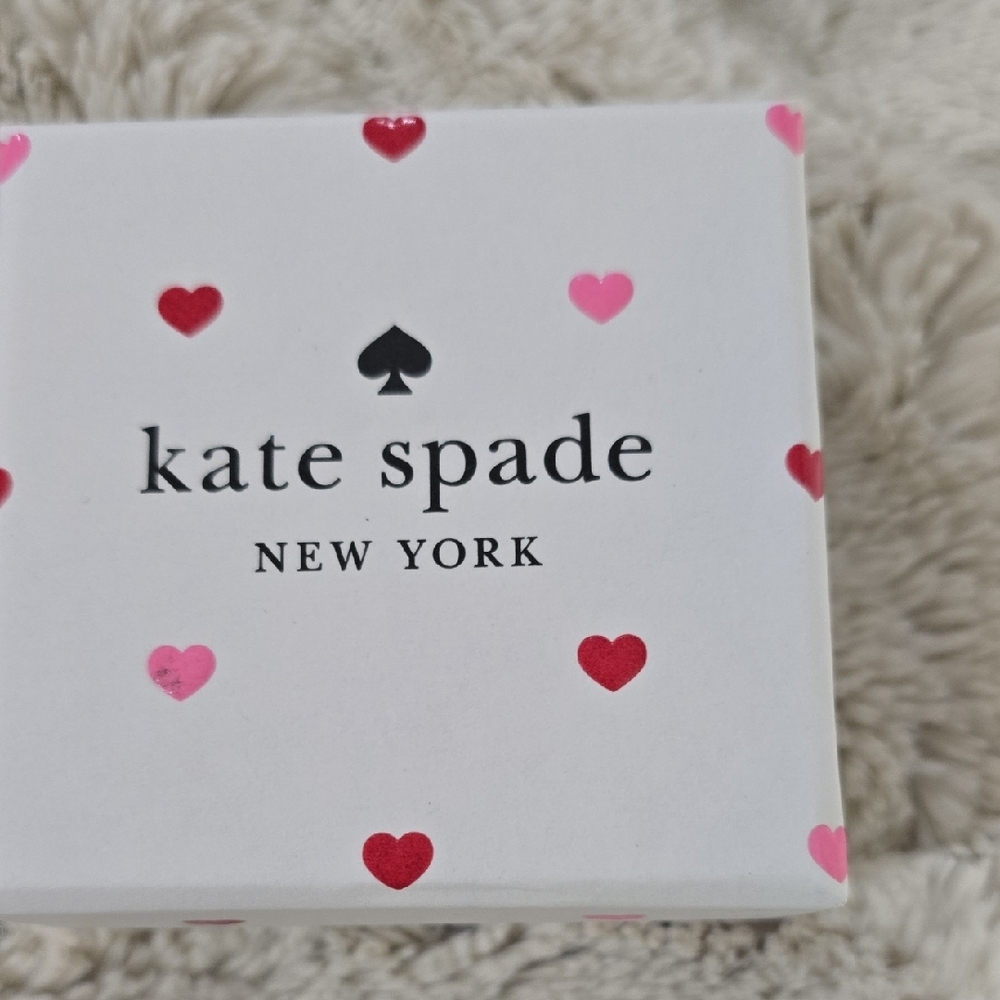 Kate Spade Gold and Pink Heart Earrings - Picture 2 of 3